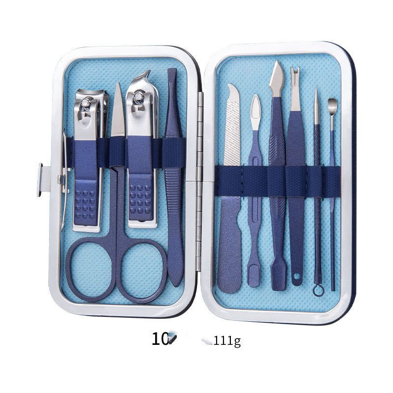 LuxuryGlow Professional Stainless Steel Manicure & Pedicure Set with Leather Case