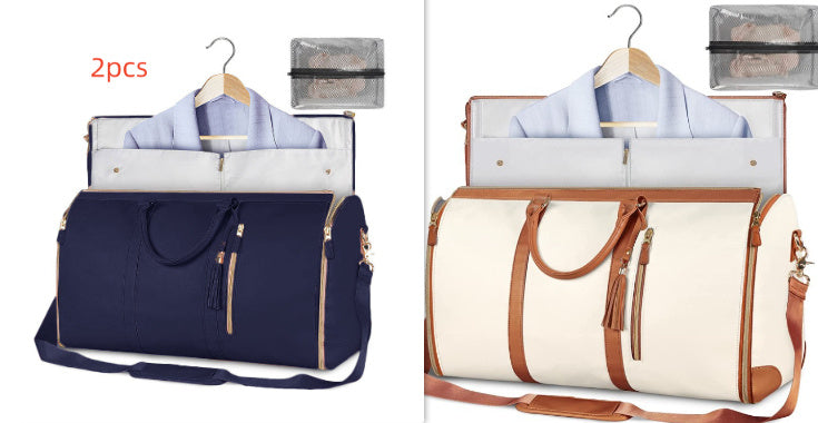 Large Capacity Travel Duffle Bag Women's Handbag Folding Suit Bag Waterproof Clothes Totes - LUXURY GLOW
