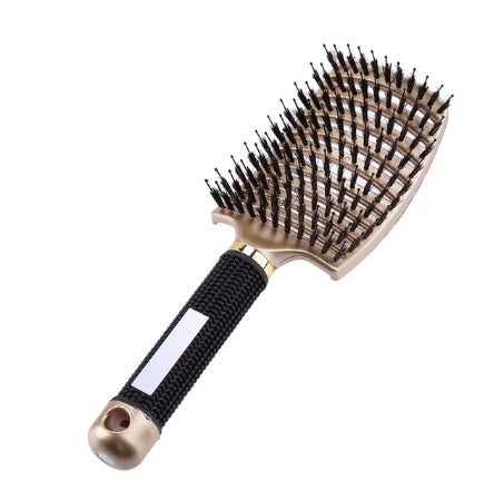 Cepillo desenredante antienredos LuxuryGlow: masajeador del cuero cabelludo y peine de cerdas para mujeres