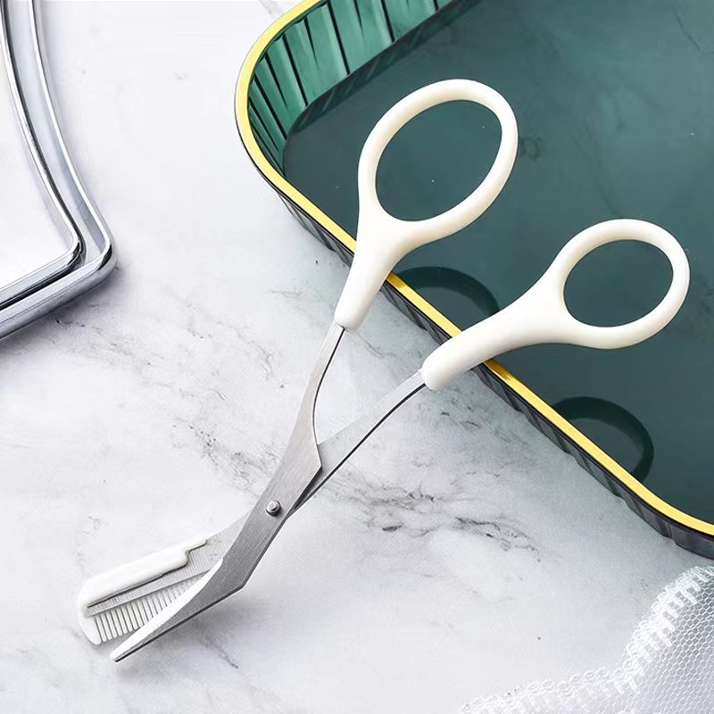 LuxuryGlow Curved Eyebrow Trimming Knife with Comb – Precision Brow Shaper Tool