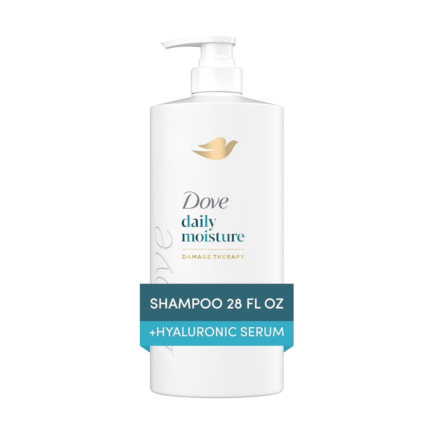Dove Daily Moisture Shampoo | Damage Therapy for Dry Hair | With Bio-Protein Care & Hyaluronic Serum | 28 fl oz