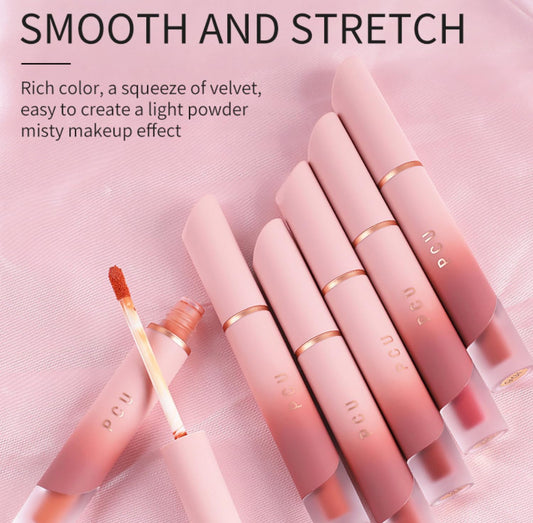 ZUNYSHA 6 Colors Korean Lip Tint Set – Matte Liquid Lipstick, Long-Lasting Waterproof Velvet Gloss, Hydrating & Lightweight Lip Makeup (6 PCS Bundle)