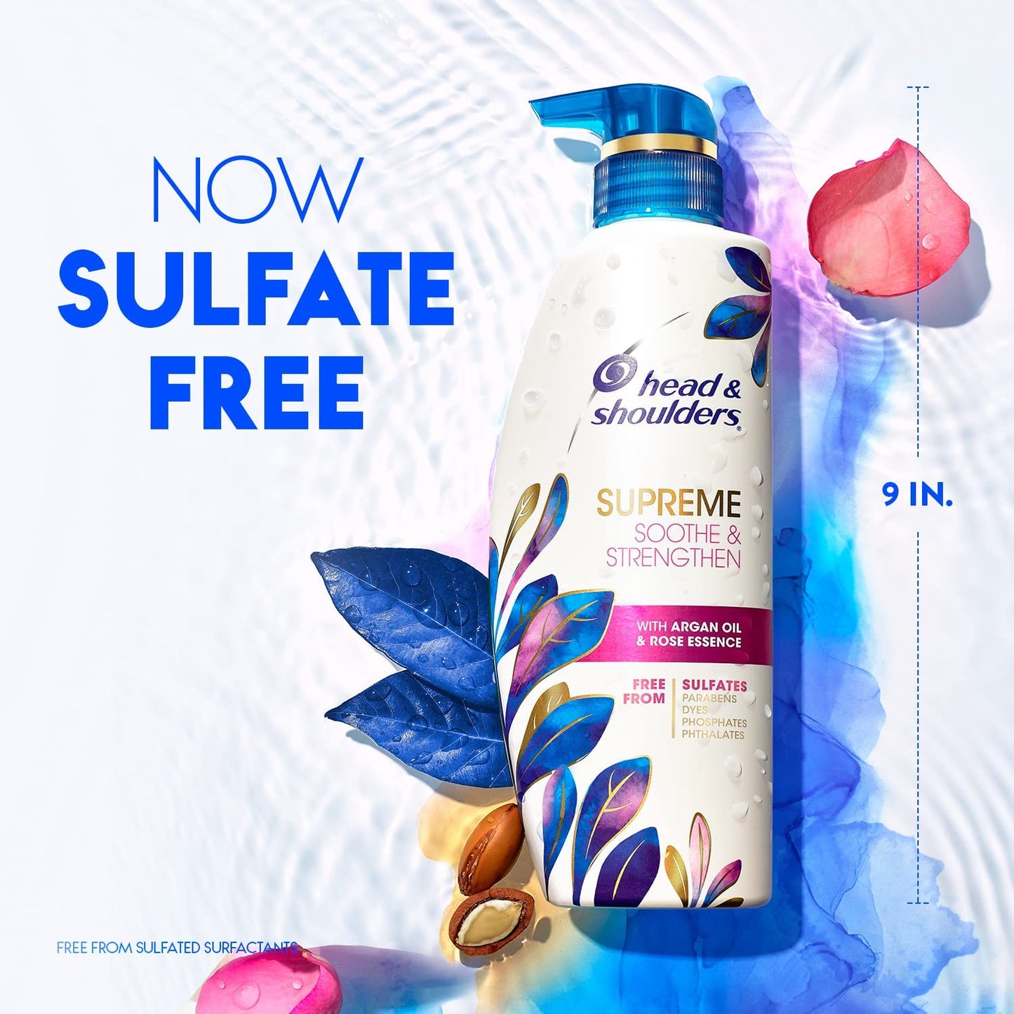 Head & Shoulders Supreme Sulfate-Free Shampoo & Conditioner Set | Dry Scalp & Dandruff Treatment with Argan Oil & Rose Essence, 21.2 fl oz (2-Pack)