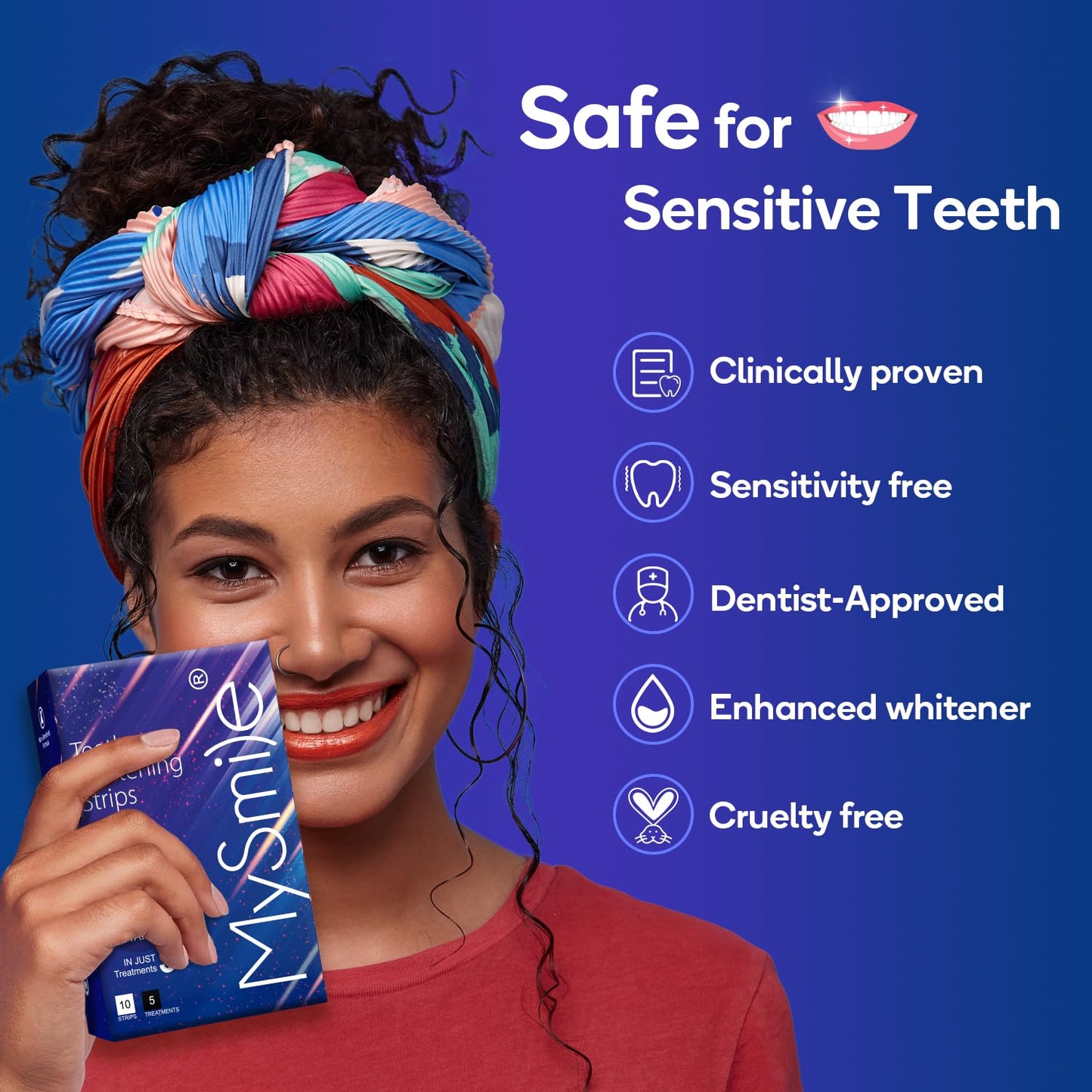 MySmile Advanced Teeth Whitening Strips – 5X Whitening Power, Enamel-Safe & Non-Sensitive – 10 Strips