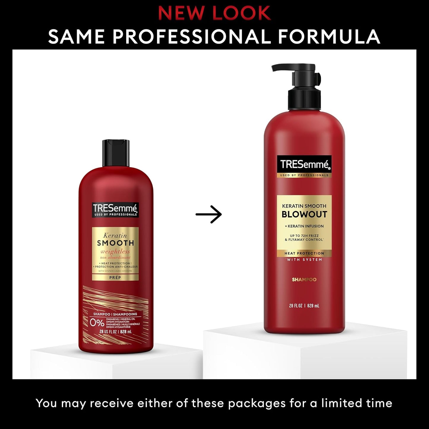 TRESemmé Keratin Smooth Shampoo 4 Pack – Frizz Control & Sleek Hair, 28 fl oz Each