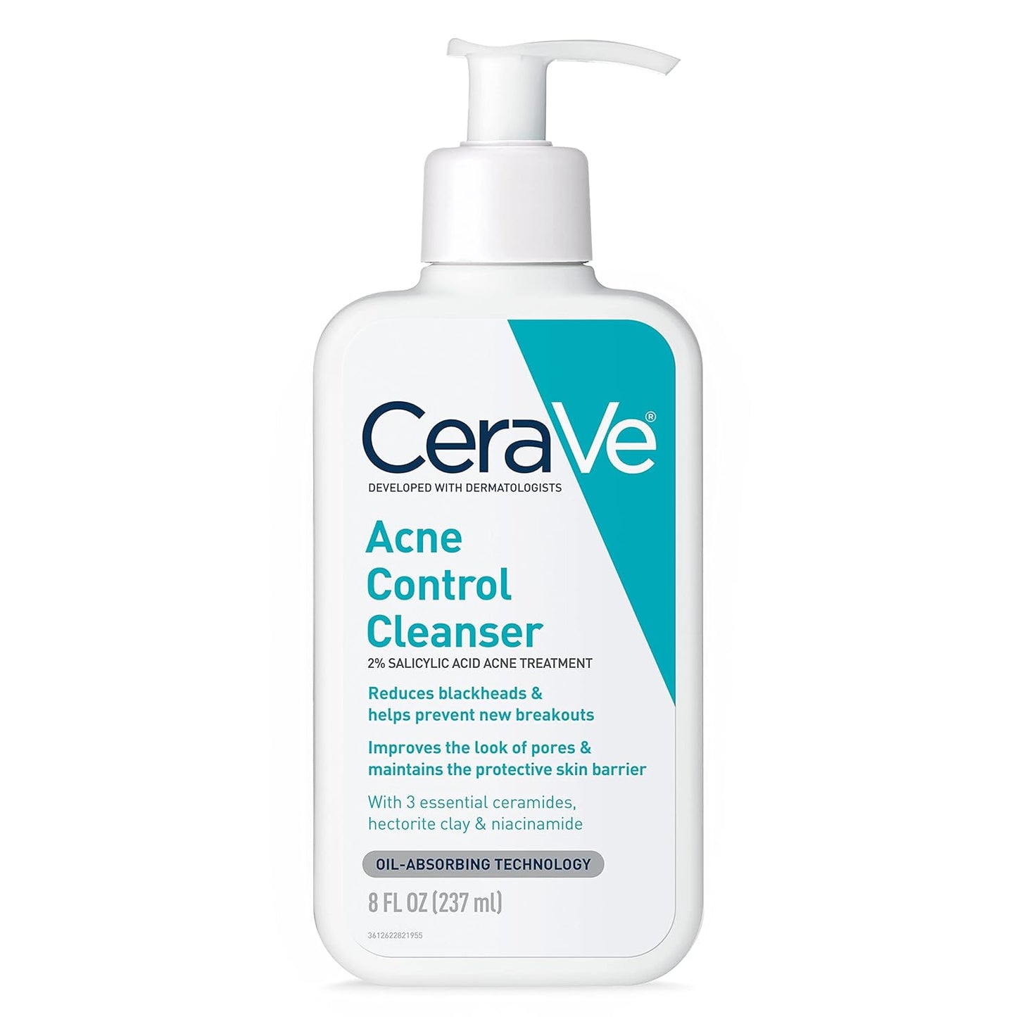 CeraVe Acne Control Face Wash with Salicylic Acid, Clay & Niacinamide – 8oz