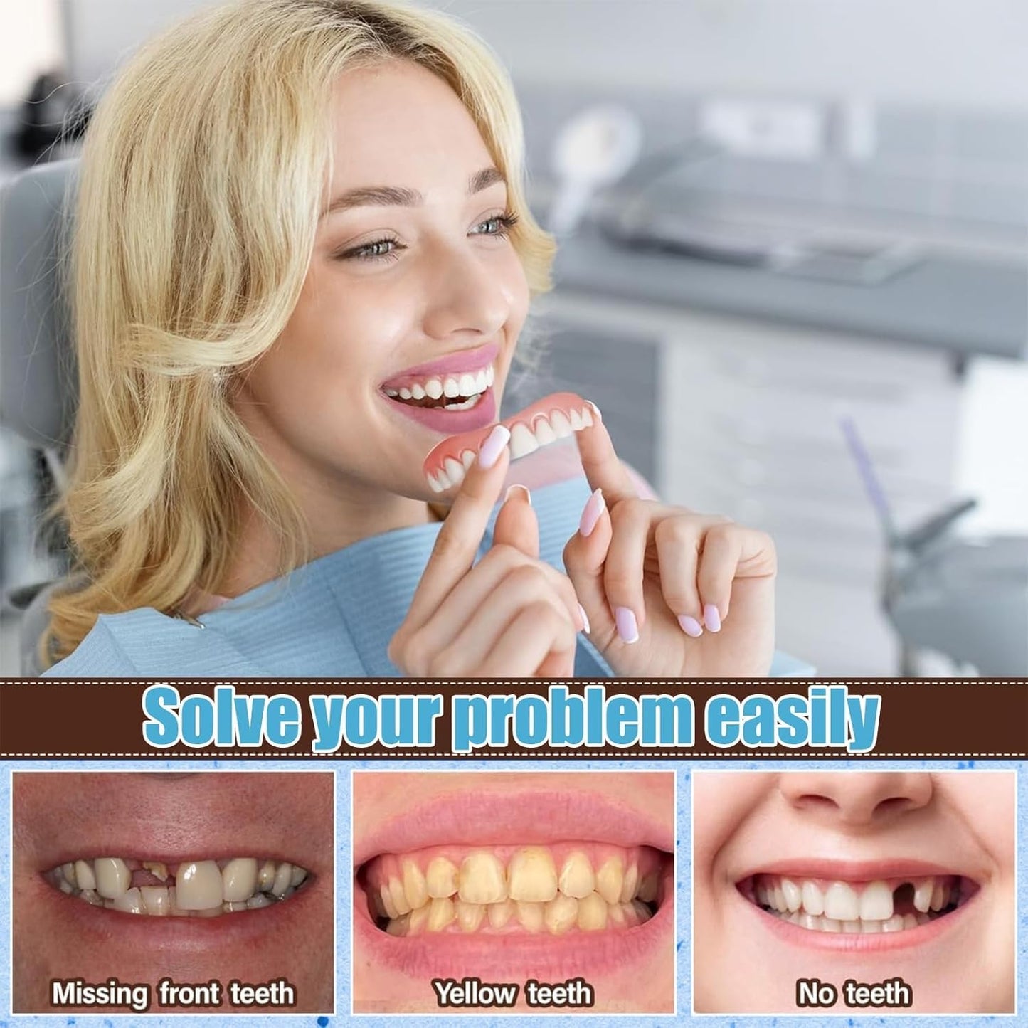 Veneers Teeth for Women & Men – Natural Tooth Replacement Kit, Comfortable & Reusable