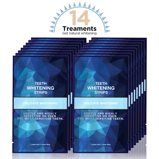 Gloridea Teeth Whitening Strips – 28 Strips (14 Treatments), Mint Flavor, Sensitivity-Free Formula, Fast Stain Removal