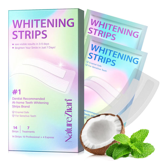 Teeth Whitening Strips (14pcs) – 7-Day Enamel-Safe, Peroxide-Free, Sensitive Teeth Whitening