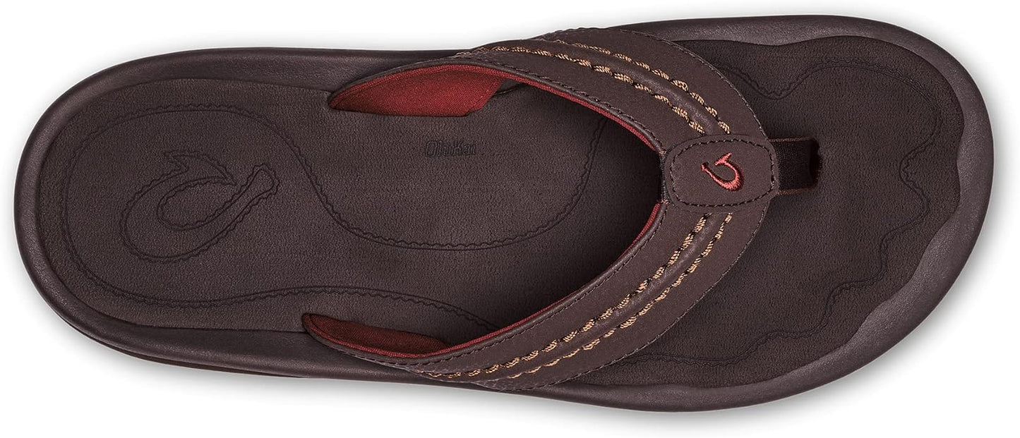 OLUKAI Hokua Men’s Beach Sandals | Quick-Dry Flip-Flops with Wet Grip Rubber & Comfort Footbed