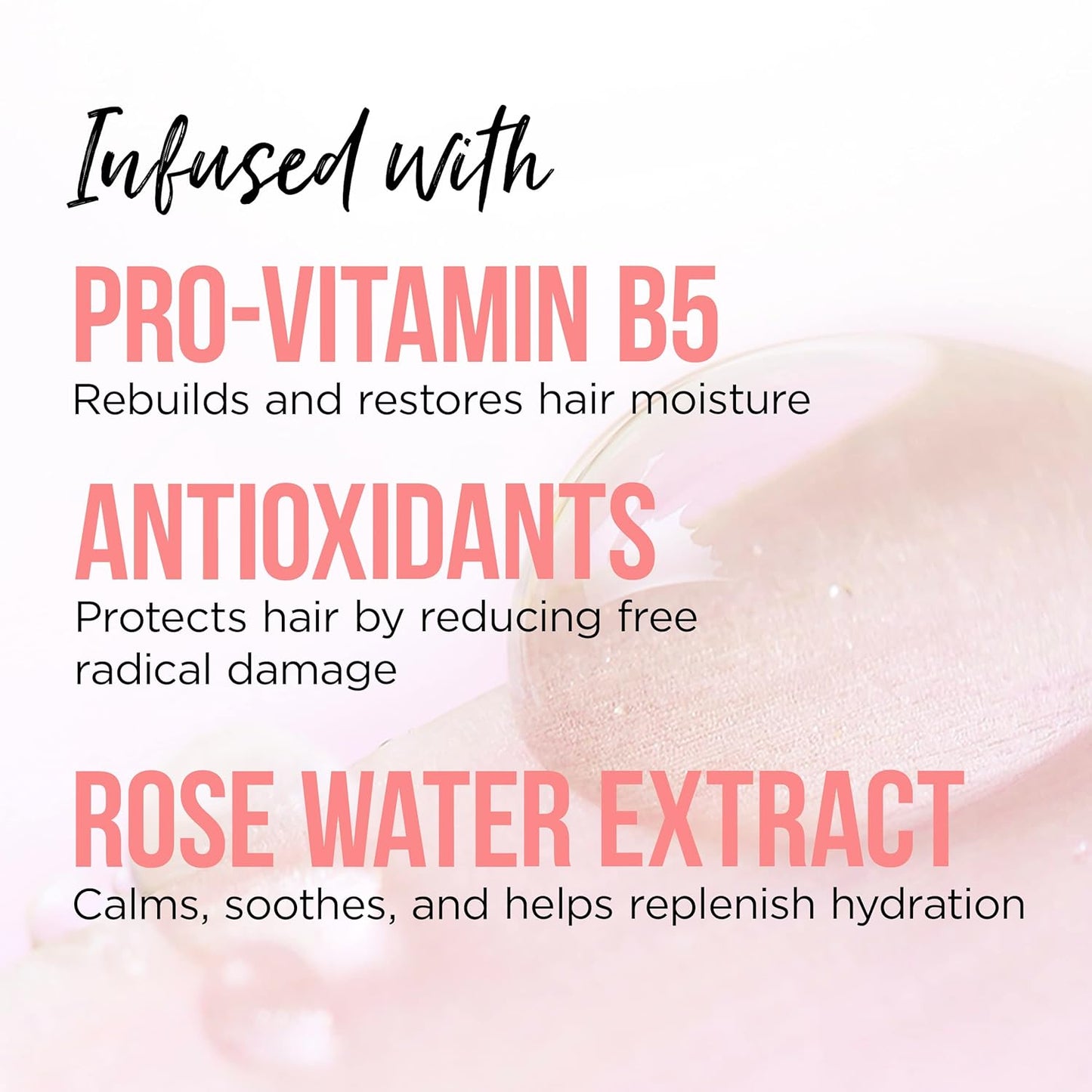 Pantene Rose Water Sulfate-Free Shampoo & Conditioner Set – Moisturizing & Soothing with Pro-V Blend + Vitamin B5 – For All Hair Types, 17.9 oz Each, 2 Pack