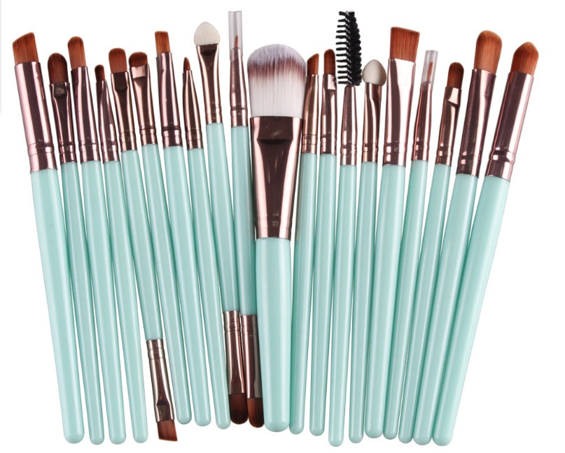 مجموعة فرش مكياج احترافية من LuxuryGlow، 5 في 1 - فرش بودرة، أحمر خدود، وظلال عيون