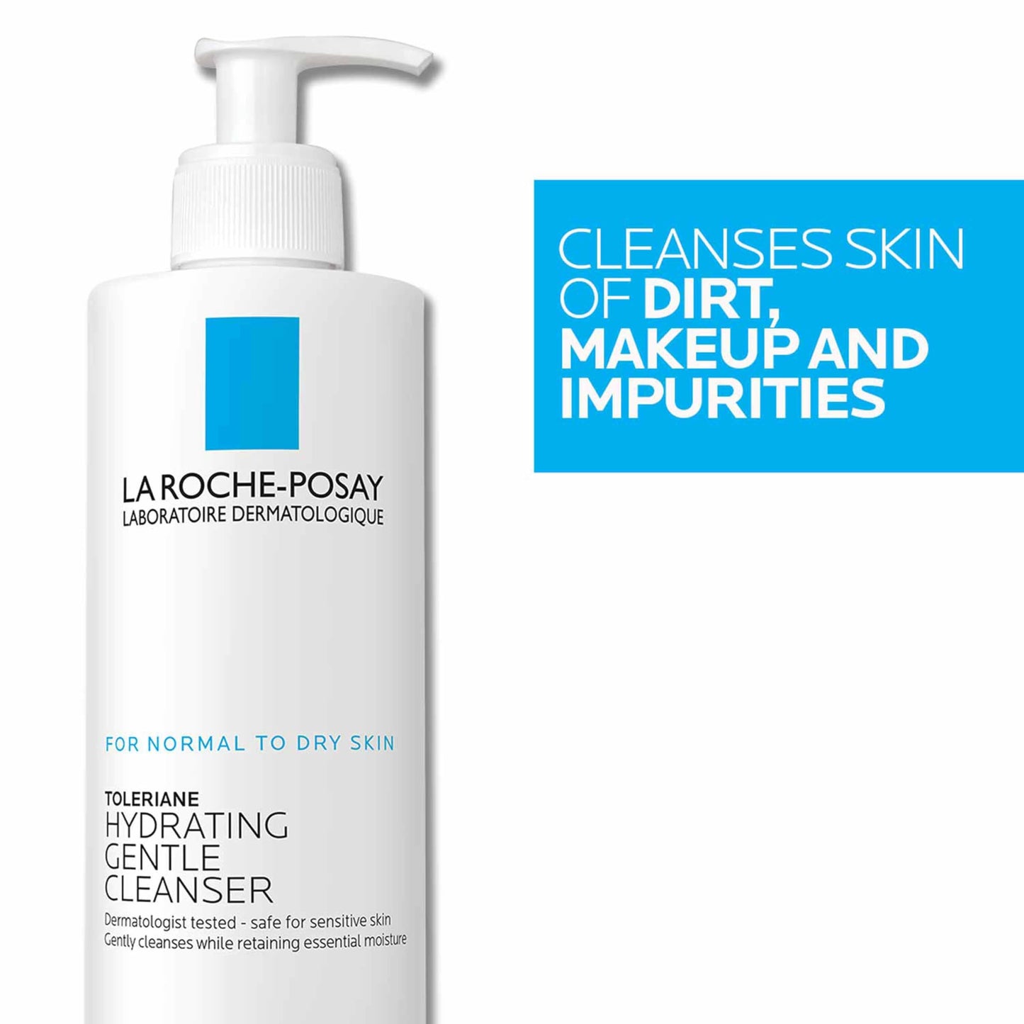 La Roche-Posay Toleriane Hydrating Gentle Face Cleanser with Niacinamide & Ceramides – Daily Hydrating Face Wash for Dry to Normal Sensitive Skin (Fragrance-Free)