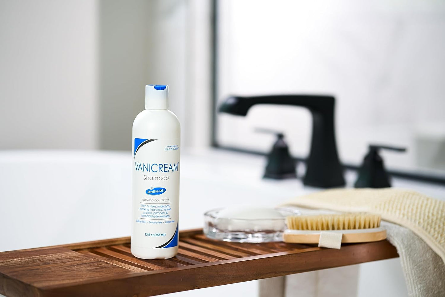Vanicream Hair Shampoo 12 oz | Fragrance-Free, Sulfate-Free Cleanser for Sensitive Scalp | Gentle Daily Shampoo for All Hair Types
