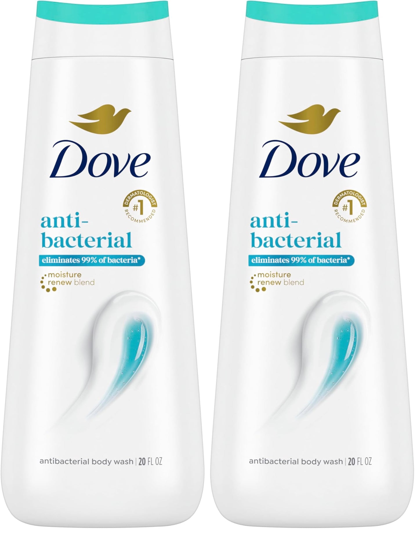 Dove Antibacterial Body Wash – 20 oz, Moisturizing & Hydrating for All Skin Types