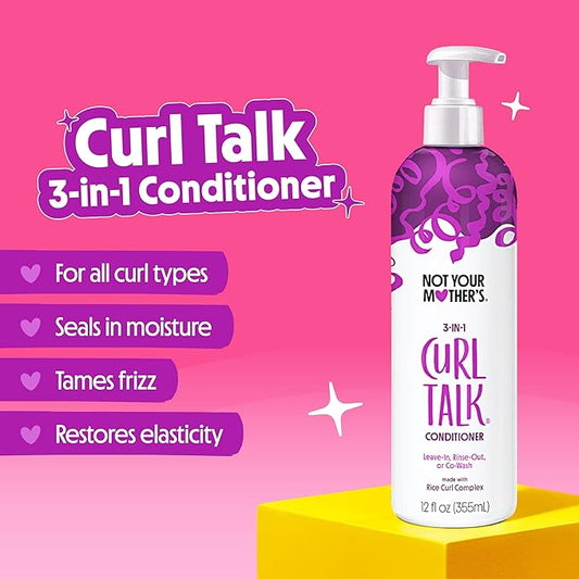 Not Your Mother’s Curl Talk Shampoo & Conditioner Set – 2 Pack (12 fl oz Each) – Hydrating, Moisturizing & Frizz Control for All Curl Types