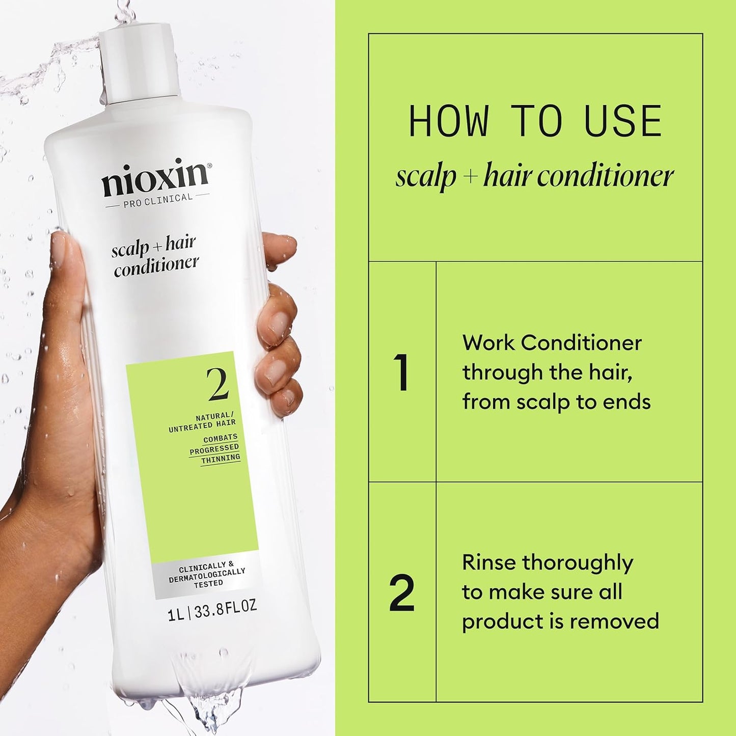 Nioxin Shampoo & Conditioner Liter Duo Set with Pumps – Strengthen & Boost Hair Density for Thinning Hair (Systems 1-4)
