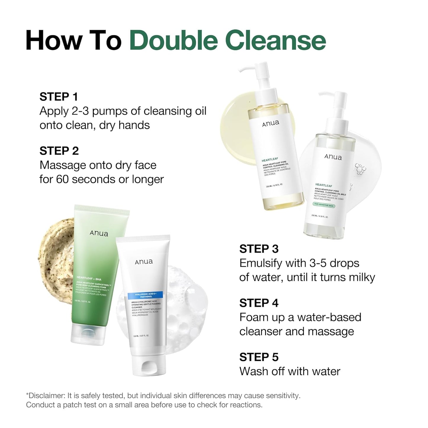 Anua Heartleaf Pore Control Cleansing Oil | Gentle Makeup & Blackhead Remover | Korean Double Cleanser for All Skin Types (200ml / 6.76 fl oz)