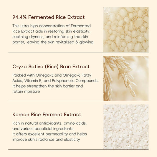 LAIKOU Korean Rice Skincare Set – Cleanser, Toner, Serum, Eye Cream & Moisturizer | 5-Piece Hydrating Face Care Kit for Women, Teens & Moms