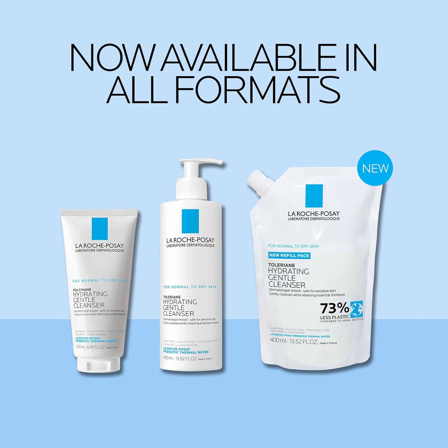 La Roche-Posay Toleriane Hydrating Gentle Facial Cleanser – Daily Face Wash with Niacinamide & Ceramides for Dry to Normal, Sensitive Skin