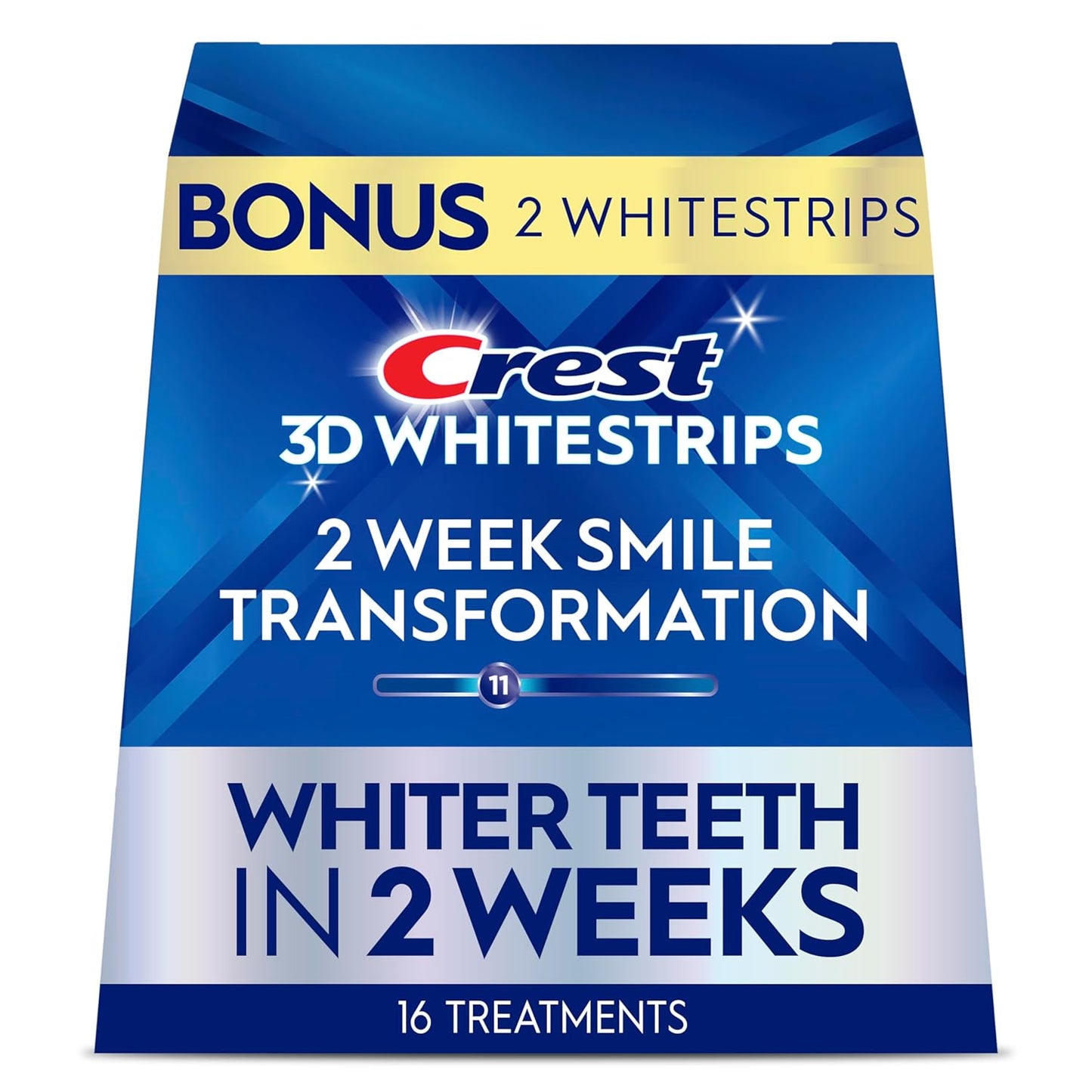 Crest 3D Whitestrips Glamorous White – Professional Teeth Whitening Kit, Enamel-Safe, No-Slip Grip, 16 Treatments (32 Strips)