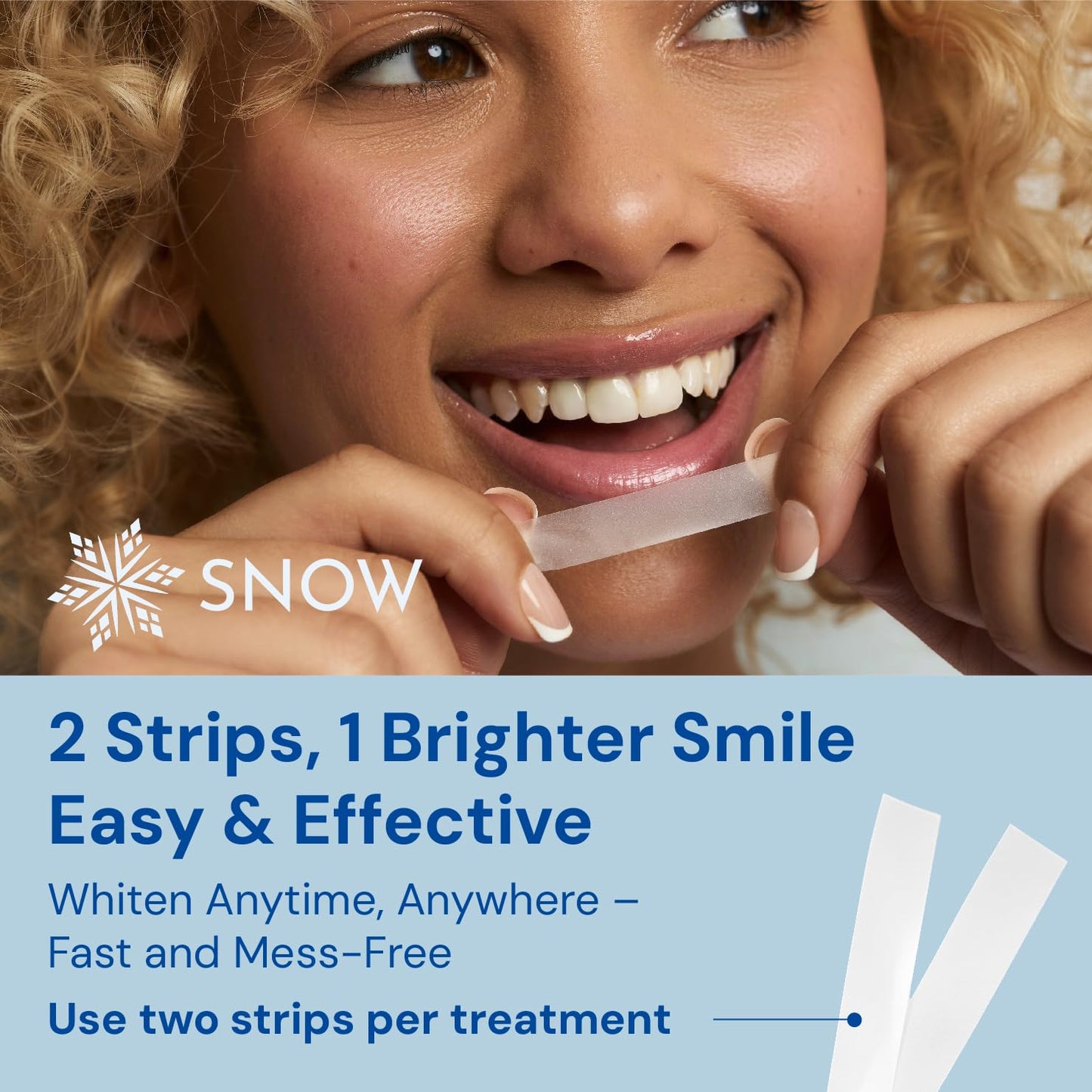SNOW Diamond Dissolving Teeth Whitening Strips - Gentle & Enamel Safe White Strips for Teeth Whitening, at-Home Dental Hygiene & Tooth Care with Hydroxyapatite - 14 Ct