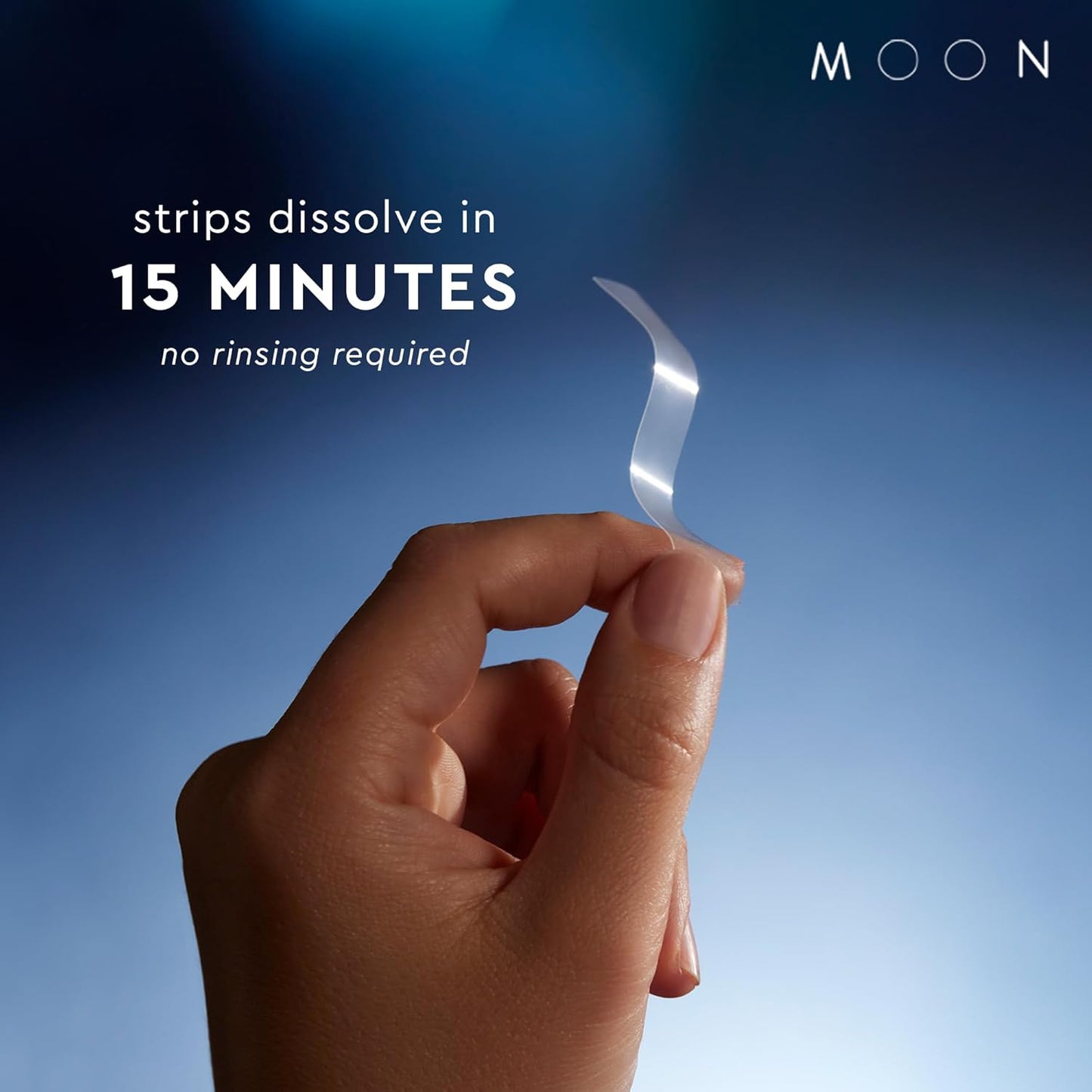 MOON Dissolving Teeth Whitening Strips – 56 Ct | Vegan, Enamel-Safe, Essential Oils Infused, No-Rinse Whitening Kit for Sensitive Teeth & Travel Oral Care