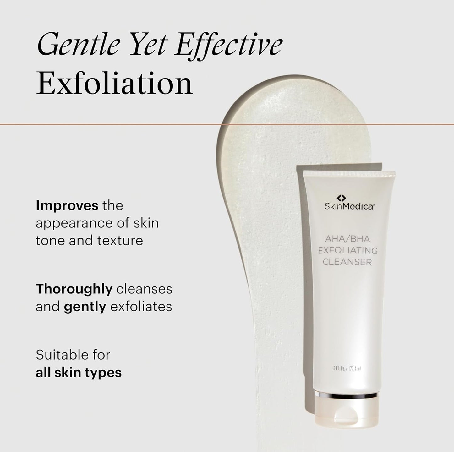 SkinMedica AHA/BHA Exfoliating Face Wash – Gentle Facial Cleanser with Jojoba Oil for Smooth, Radiant & Even-Toned Skin (6 Fl Oz)