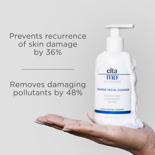 EltaMD Foaming Facial Cleanser – Gentle pH-Balanced Face Wash, Removes Oil, Impurities & Makeup, Fragrance-Free, Suitable for All Skin Types, 7 oz