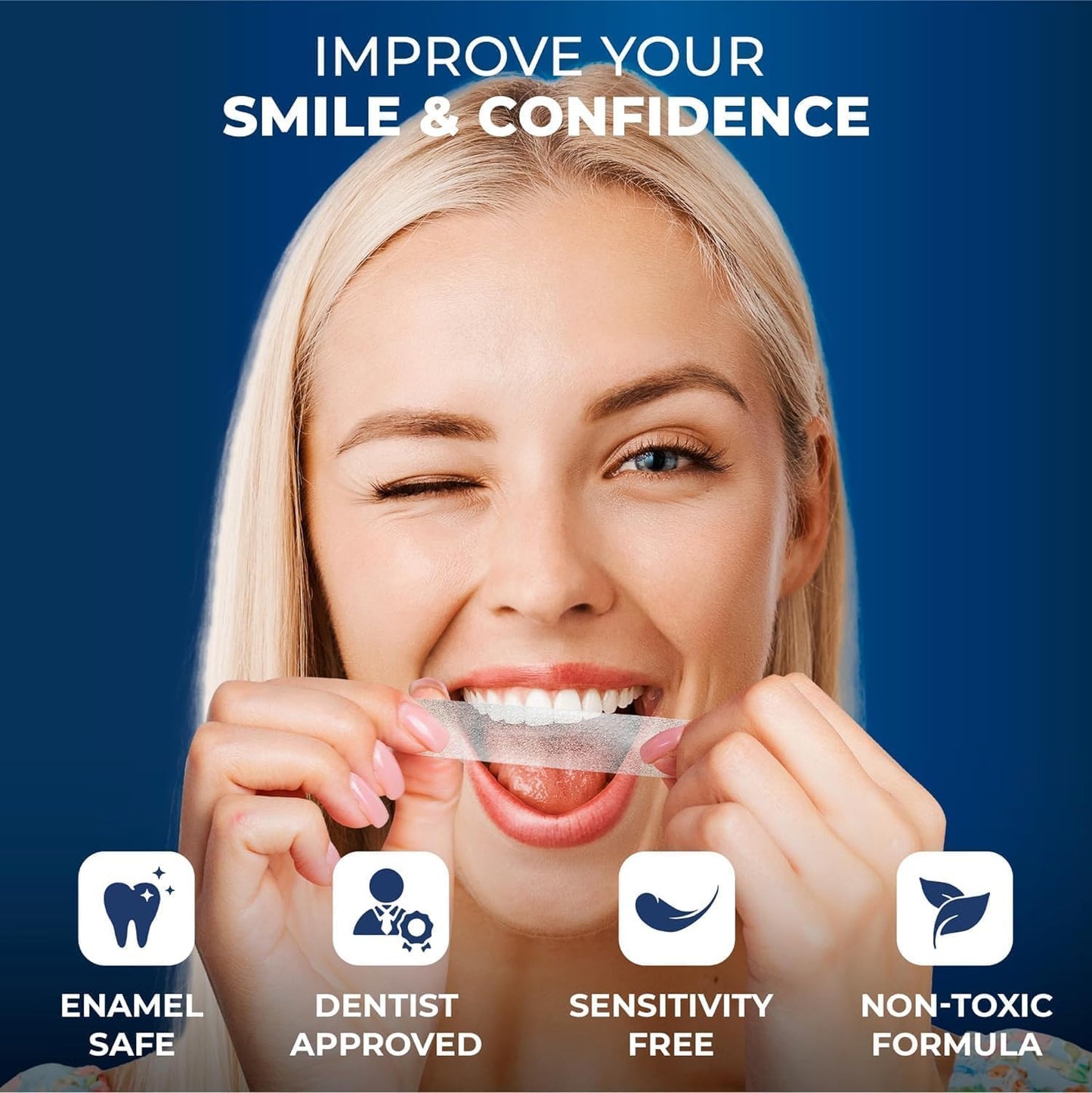 BetterWhite Professional Teeth Whitening Strips – 28 Strips (7 Treatments), Peroxide-Free, Enamel-Safe, Gentle Formula for Sensitive Teeth