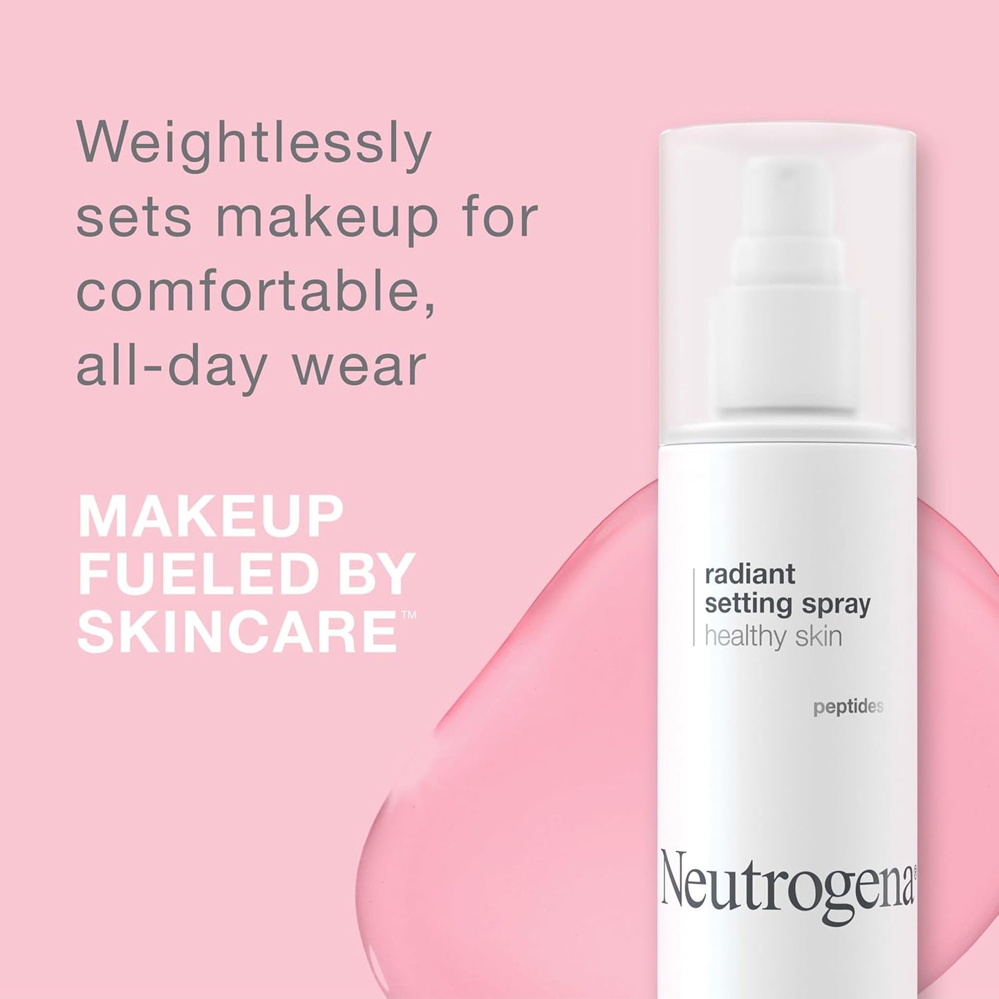 Neutrogena Healthy Skin Radiant Setting Spray – Lightweight Makeup Lock Mist with Antioxidants & Peptides for Hydration & Glow – 3.4 fl oz