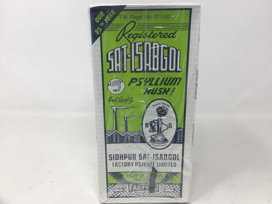 Isabgol Sat Psyllium Husk Flakes 200g x 2 Packs | Natural Digestive Cleanser & Cholesterol Support | Vegetarian Fiber Supplement