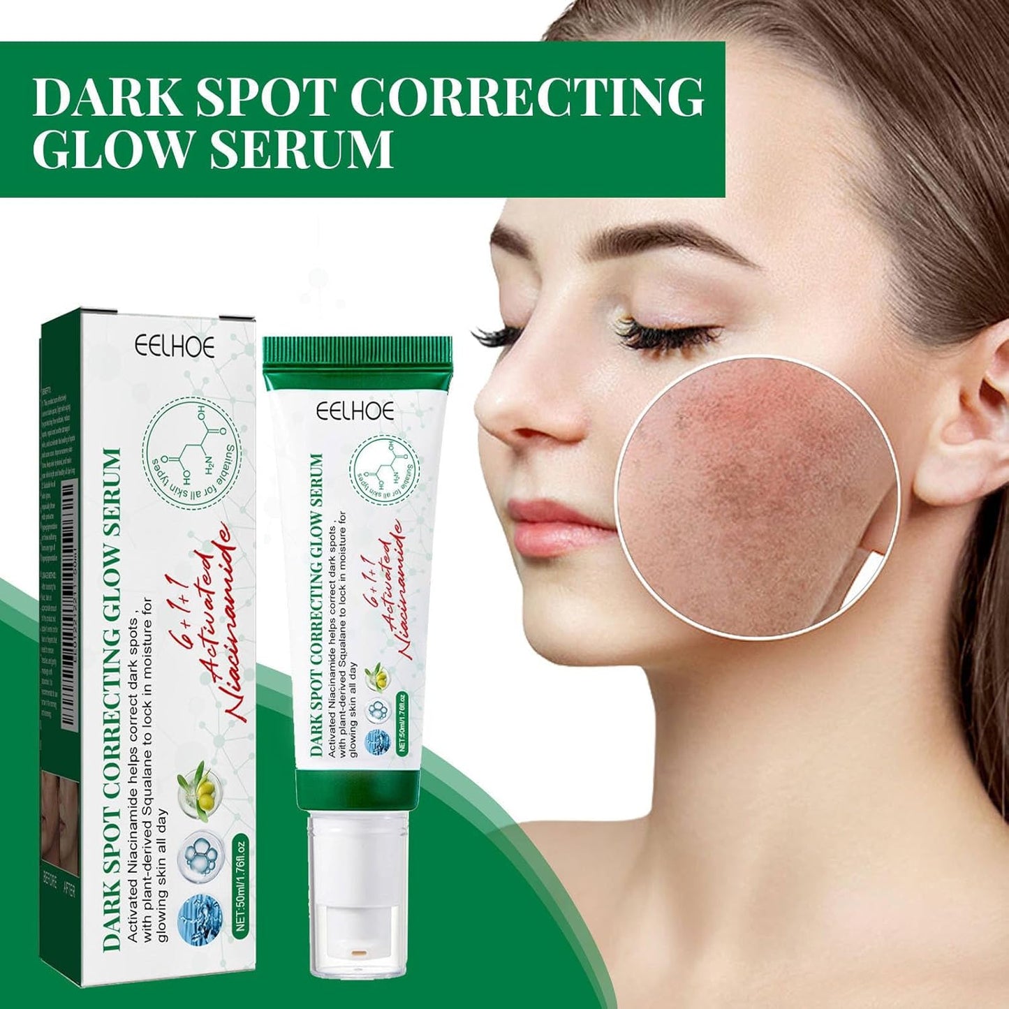 AhmedKazi Dark Spot Correcting Glow Serum – Korean Skincare with Niacinamide & Papaya Extract | Brightening, Moisturizing & Even-Tone Serum for All Skin Types – 50ml