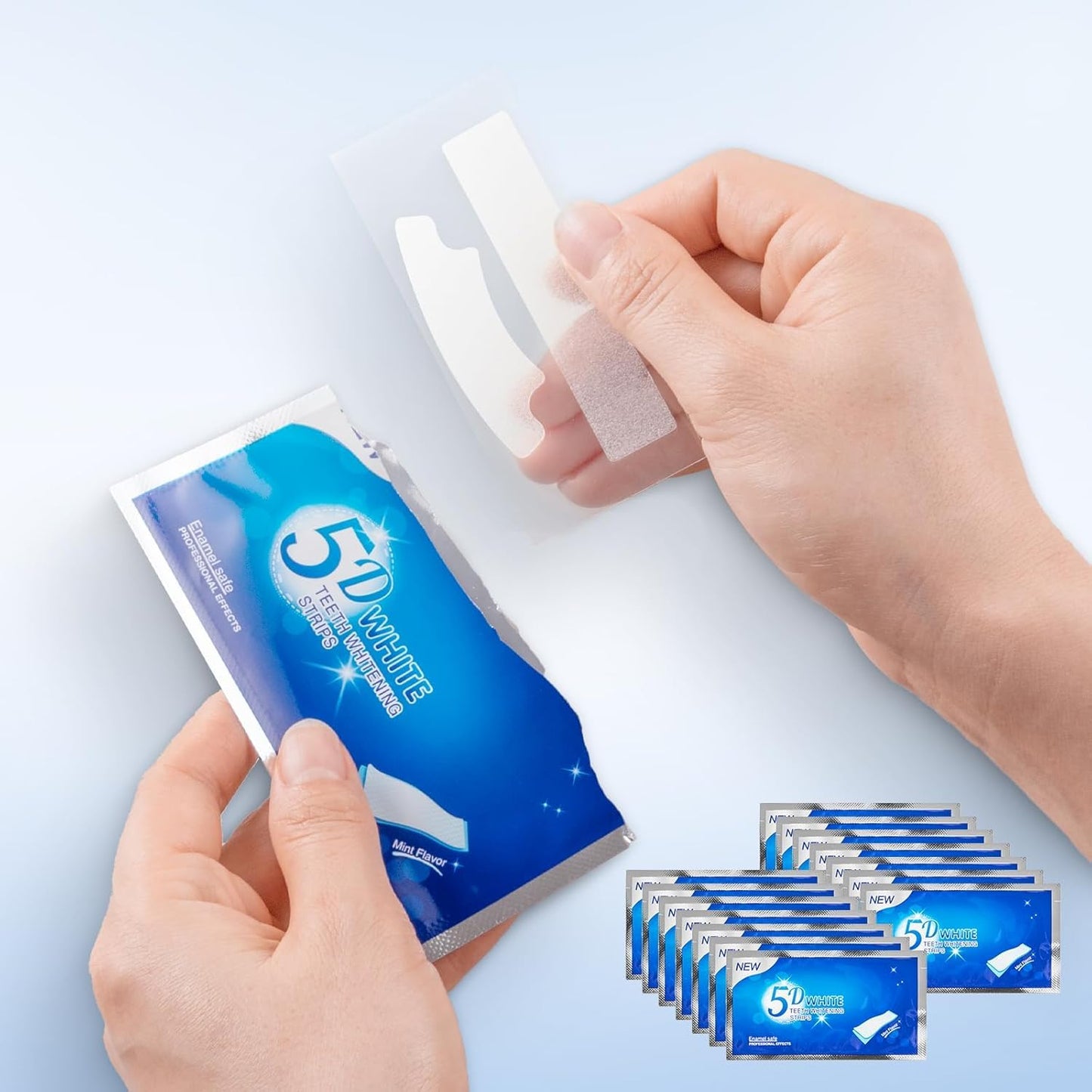 Teeth Whitening Strips – 14 Sensitivity-Free Treatments, 28 Enamel-Safe Non-Slip Strips for Stain Removal & Long-Lasting Bright Smile