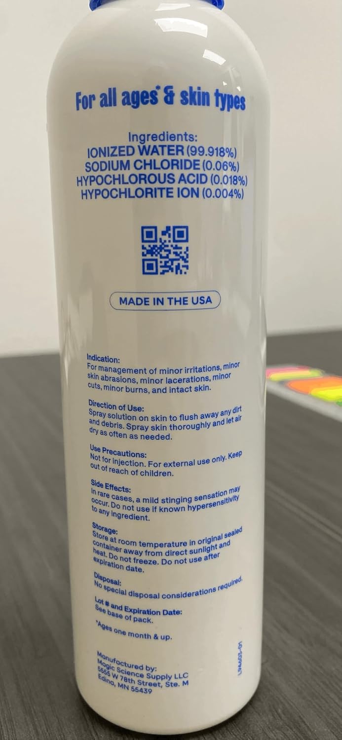 Magic Molecule Hypochlorous Acid Skin Cleanser Spray – Multi-Purpose Acne, Eczema & Rash Relief, Gentle & Safe for All Ages, Unscented, 8 oz