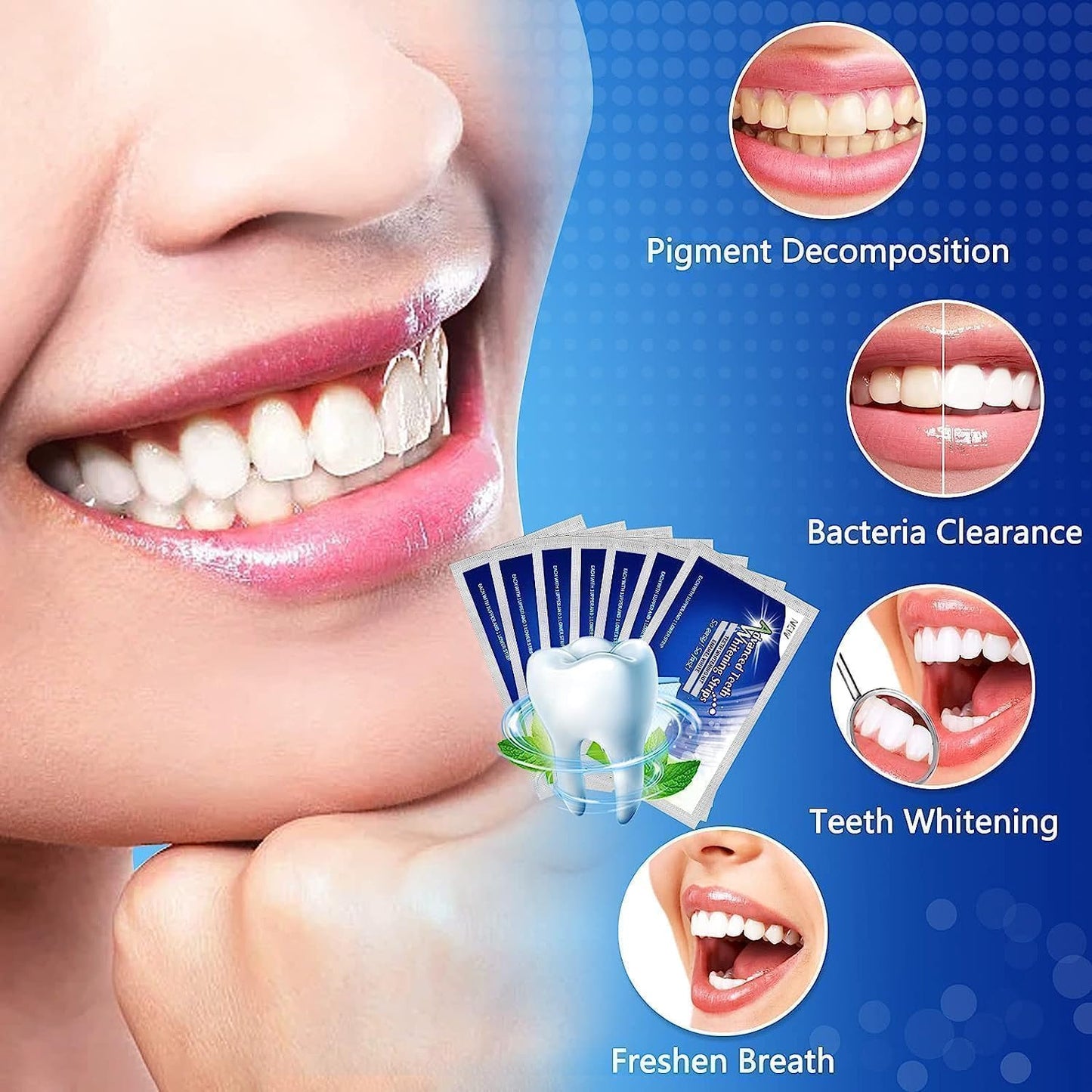 LuxuryGlow 5D Teeth Whitening Strips – 14-Pack At-Home Kit for Coffee, Wine & Smoking Stain Removal