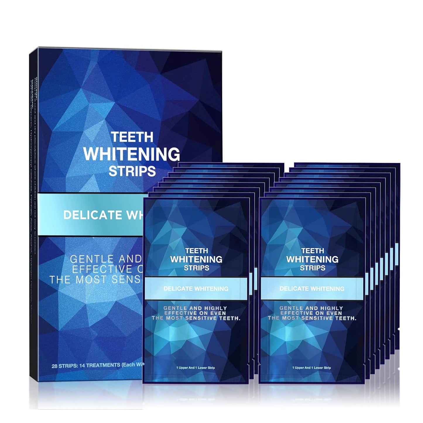 Gloridea Teeth Whitening Strips – 28 Strips (14 Treatments), Mint Flavor, Sensitivity-Free Formula, Fast Stain Removal