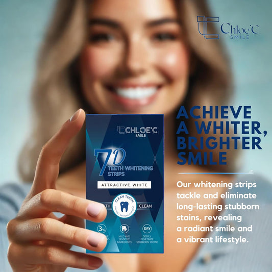 Chloe’C Teeth Whitening Strips – 7-Day Peroxide-Free Mint Whitening for Sensitive Teeth