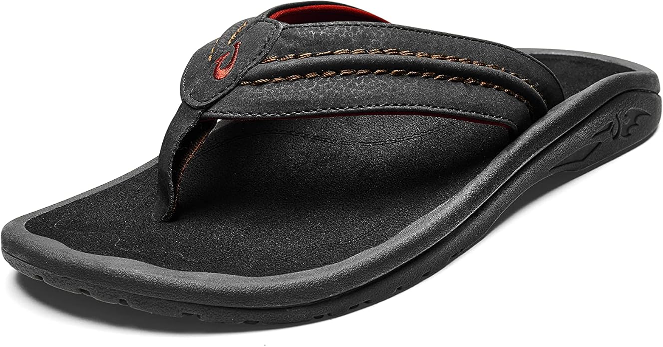 OLUKAI Hokua Men’s Beach Sandals | Quick-Dry Flip-Flops with Wet Grip Rubber & Comfort Footbed