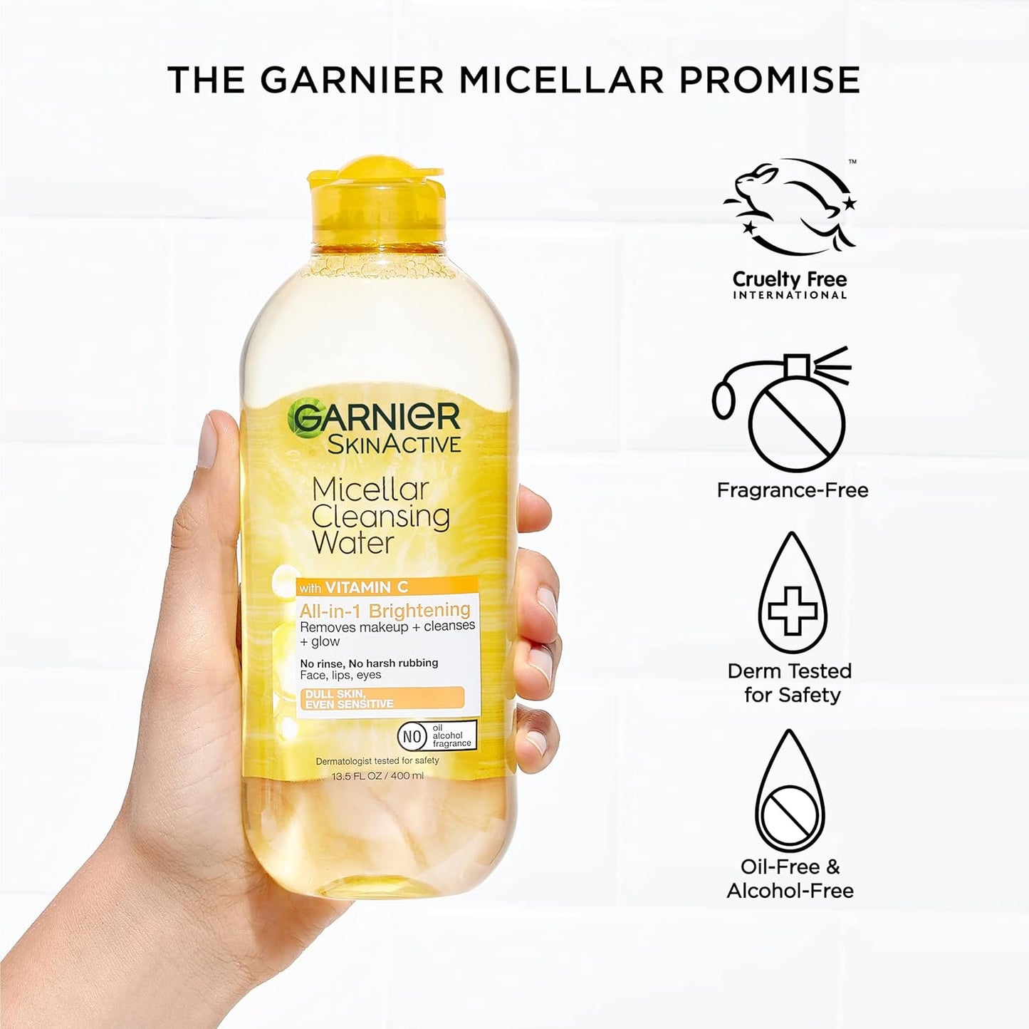 Garnier Micellar Water with Vitamin C – Brightening Makeup Remover & Cleanser, 400ml