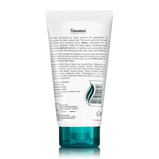Himalaya Purifying Neem Scrub – Exfoliating Face Scrub with Neem & Apricot | Paraben-Free, SLS-Free, Dermatologically Tested | For Normal to Oily Skin – 150mL