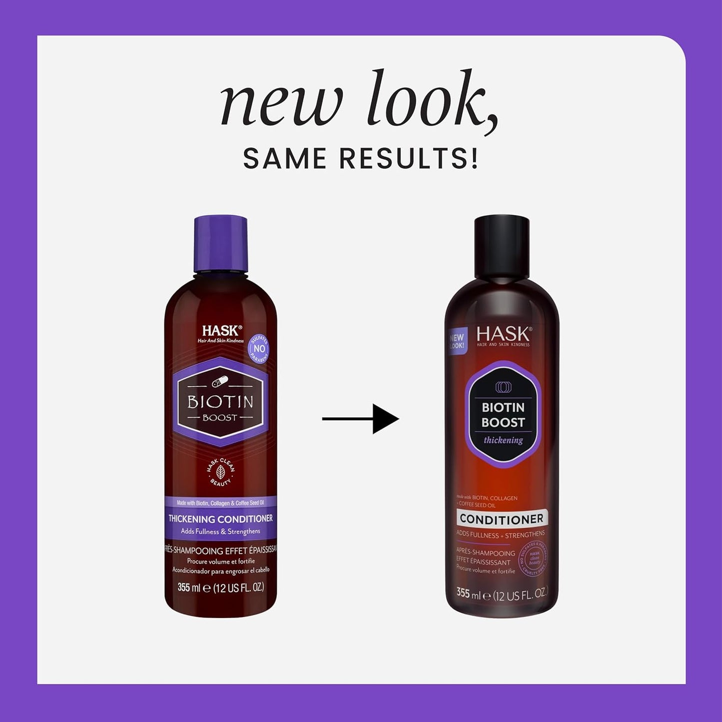 HASK Biotin Boost Thickening Shampoo & Conditioner Set | Adds Fullness, Strength & Volume | Sulfate-Free, Paraben-Free, Color-Safe | 12oz Each