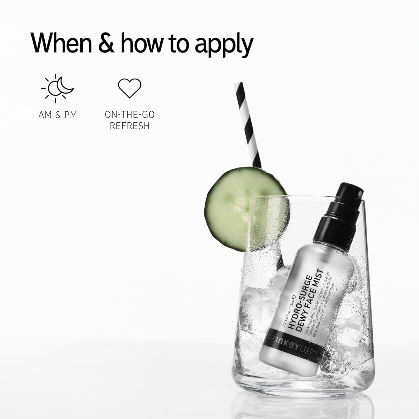 The INKEY List Hydro-Surge Dewy Face Mist – Hydration Boosting Spray with Hyaluronic Acid, Alcohol-Free & Vegan – Refresh & Soothe Sensitive Skin – 2.6 fl oz
