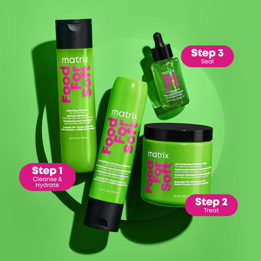 MATRIX Food For Soft Rich Hydrating Mask – Avocado Oil & Hyaluronic Acid – Deep Moisture for Dry, Brittle & Color-Treated Hair – Vegan