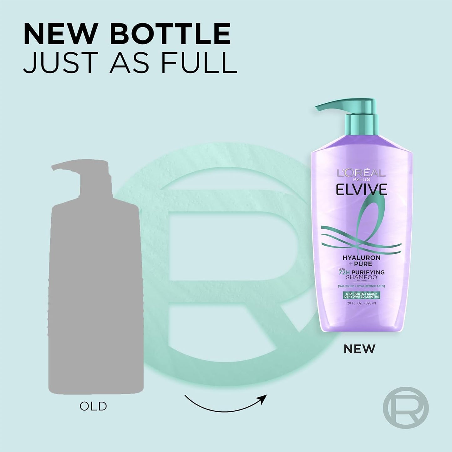 L'Oreal Paris Elvive Hyaluron + Pure Shampoo & Conditioner Set | Clarifying & Hydrating Care with Salicylic Acid & Hyaluronic Acid | For Oily Hair | 1 Kit