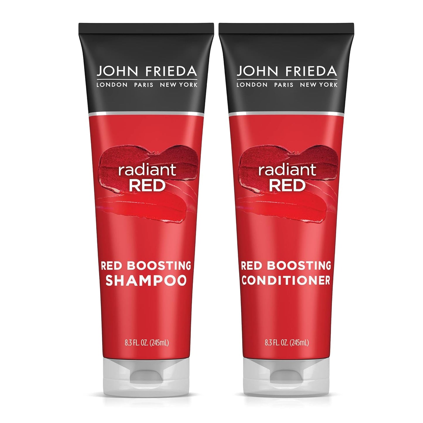 John Frieda Radiant Red Shampoo & Conditioner Set | Boost Vibrancy & Shine for All Red Hair Shades with Pomegranate & Vitamin E (2-Pack)