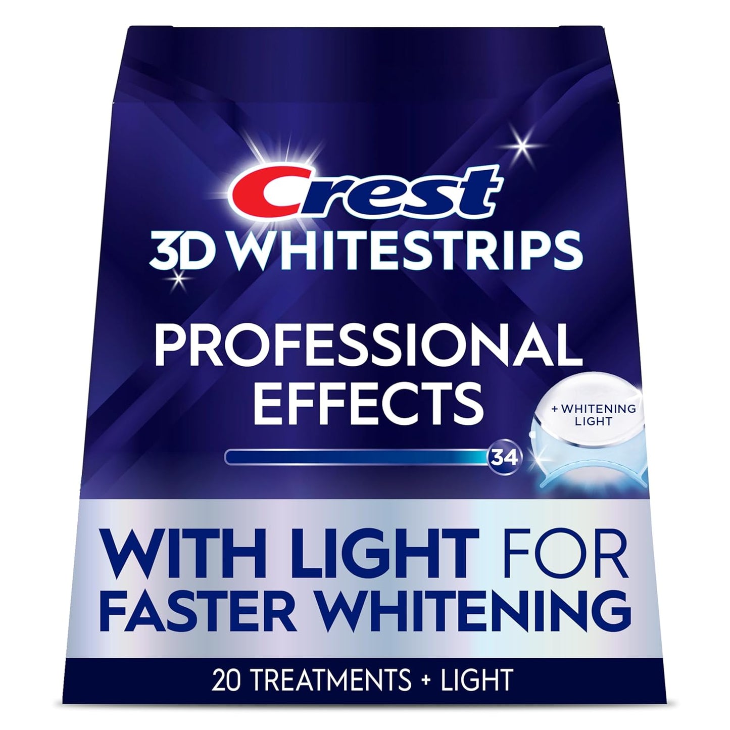 شرائط تبييض الأسنان الاحترافية Crest 3D Whitestrips + LED - 20 علاج تبييض