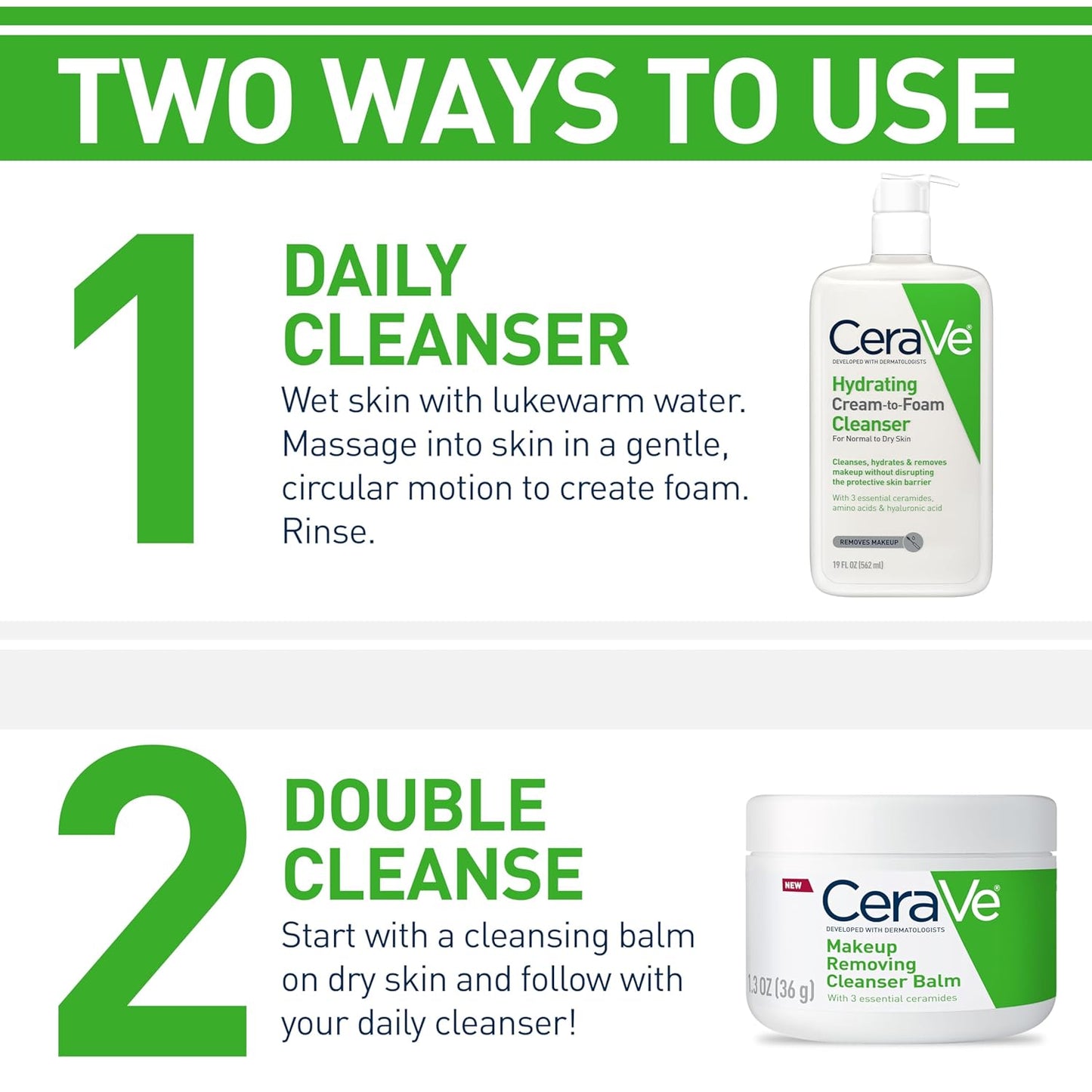 CeraVe Hydrating Cream-to-Foam Cleanser | Makeup Remover & Daily Face Wash with Hyaluronic Acid & Ceramides for Normal to Dry Skin, Fragrance-Free, 8 fl oz
