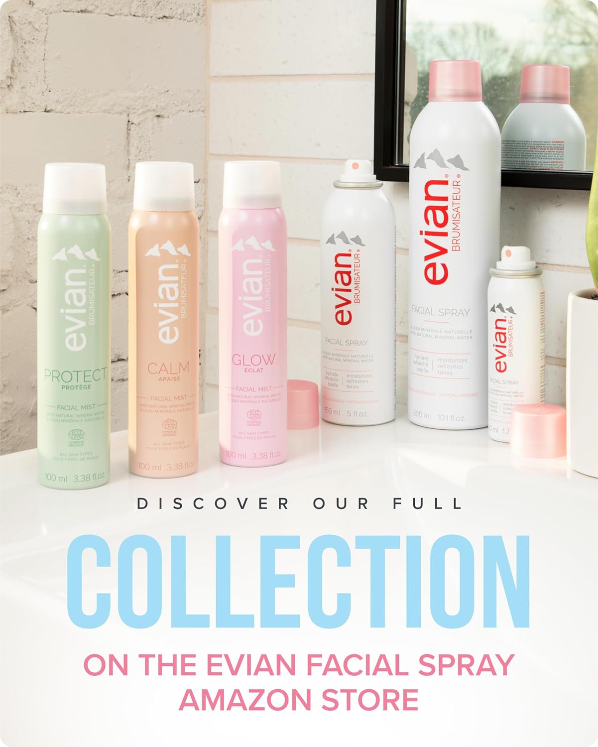Evian Facial Spray – Hydrating Mineral Water Mist for Face & Skin | Refresh, Tone & Set Makeup | Daily Hypoallergenic Skincare 300ml