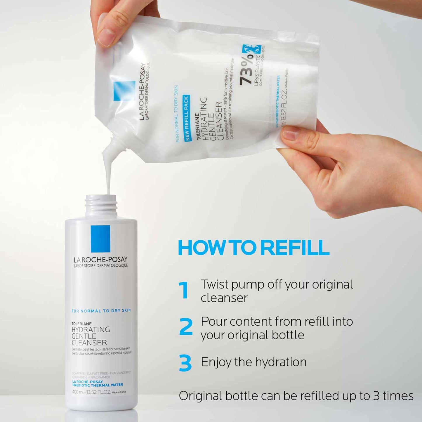 La Roche-Posay Toleriane Hydrating Gentle Face Cleanser with Niacinamide & Ceramides – Daily Hydrating Face Wash for Dry to Normal Sensitive Skin (Fragrance-Free)